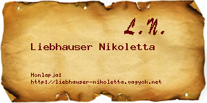 Liebhauser Nikoletta névjegykártya